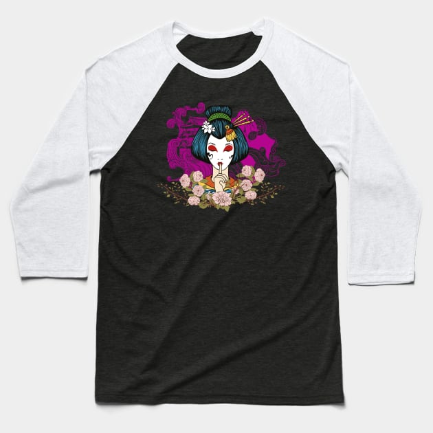 Geisha traditional Japanese arts Baseball T-Shirt by Foxxy Merch